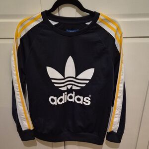 Adidas Rita Ora Women's Crewneck Sweater in Blue with Yellow and White Accents